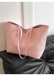 Fashion Versatile Minimalist Geometric Print Luxurious Tote Bag