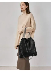 حقيبة سلسلة، حقيبة تحمل لحمل أدوات العمل للنساء، حقيبة يد موضة ذات مقبض علوي، حقيبة كتف للنساء، مناسبة للاستخ