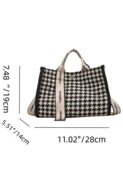 Women s Large Capacity Plaid Tote Bag