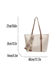Lightweight Business Casual Large Capacity Shoulder Tote Bag Double Handle Elegant Style Teacher Bag For Teen Girls Women College Students Rookies White Collar Workers Perfect For Office College Work