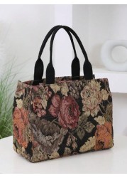 New Arrival Thickened Knitted Jacquard Fabric Handbag Tote Bag Work Shopping Carryall Mother s Outdoor Organizer Cloth Bag Women Handbag