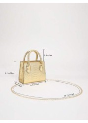Fashion Metallic Snakeskin Texture PU Handbag
