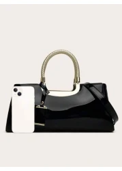 zijinling Hot Selling Women s Glossy Lacquered Leather Handbag Elegant Bridal Wedding Party Clutch