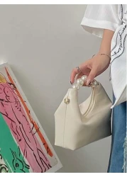Fashionable Minimalist Casual Mini Faux Pearl Decor Satchel Bag For Girl Teen Girls Women