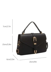 Lightweight Business Casual Buckle Decor Square Bag Mothers Day Gift For Mom For Teen Girls Women College Students Rookies White collar Workers Perfect for Office College Work Business Commute Outdoor