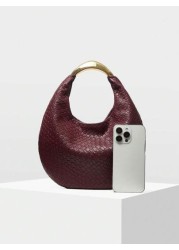 MOTF PREMIUM FASHIONABLE STREETWEAR PLAIN TEXTURE CRESCENT HANDBAG FOR WOMEN VALENTINES