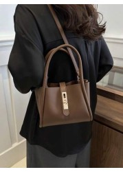 Women s New Solid Color PU Fashion Mother Handbag Versatile Cross Body Bag With Small Coin Purse