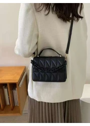 حقيبة منقوشة ذات سلسلة صغيرة للنساء