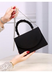 Glamorous Elegant Exquisite White Wedding Bag Ruffled Handle Flap Square Bag Dinner Bag Evening Bag For Party Girl Woman For Female Perfect For Party Wedding Prom Dinner Banquet For Best Gift For Wome