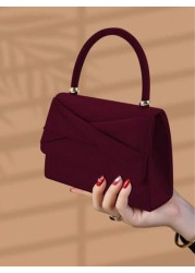 Luxury Glamorous Elegant Exquisite 1pc Elegant Fashionable Bow Knot Velvet Evening Clutch Bag Party Wedding Handbag For Women For Girls Women College Students Rookies White Collar Workers For Party Pr