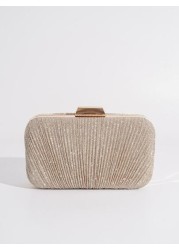 Vincy Glitter Handbag Glamorous Elegant Exquisite Quiet Luxury Sequin Stylish Luxury Shiny Evening Bag With Pleats Detail Clutch Shoulder Crossbody Chain Bag For Women For Party Girl Woman Bride Perfe