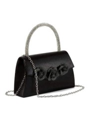 1pc Sparkling Evening Clutch Bag Meticulously Designed With Rhinestones On The Handle For Comfortable Grip Holds Essentials Like Phone Lipstick Powder Compact And Car Keys Suitable For Formal Occasion