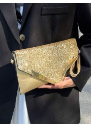 Fashionable Sparkling Sequins Decor Elegant Clutch Bag