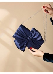 Satin Butterfly Flower Shaped Clutch Bag For Evening Party Valentines