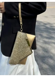 Glamorous Elegant Exquisite Quiet Luxury Sequin Stylish Luxury Shiny Glitter Metal Decor Flap Square Bag Evening Bag Dinner Bag For Party Girl Woman Bride Perfect For Party Wedding Prom Dinner Banquet