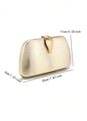 PU Fashion Causal Design Evening Bags Black Metal Leaf Glitter Small Clutch Bags Party Event Dinner Banquet Handbags With Chain Shoulder Purse