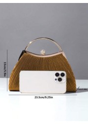 Glitter Bling Shiny Glamorous Elegant 1pc Rhinestone Decorated Fashionable Metallic Clutch Evening Bag Suitable For Women s Parties Weddings Dinners Banquets Dinner Bag For Party Girl Woman For Female
