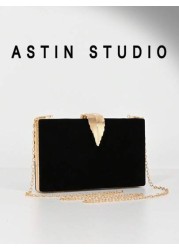Women Classic Formal White Evening Clutch Bag With Leaf Metal Buckle Decor Box Shape Party Clutches Wedding Purse