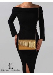 1pc Women s Fashionable Elegant Shiny Gold Pleated Evening Clutch Bag Decorated With Metallic Stripes Versatile Clutch Purse For Dignified Lady Suitable For Wedding Prom Nightclub Party Birthday Gift