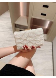 Faux Pearl Decor Box Shaped Chain Crossbody Bag Party Bags Perfect For Party Wedding Prom Dinner Banquet Perfectly Matching With Prom Dresses For Women Prom Accessories Sequin Dress Women Sparkly Dres