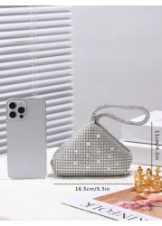 Glamorous Glitter Bling Sequin Luxury Shiny Women s Mini Sparkling Rhinestone Clutch Bag Suitable For Wedding Party Dance Birthday Gift Makeup Bag Evening Bag Dinner Bag For Party Girl Woman Bride