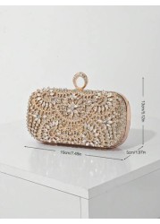 Elegant Women s Crystal Decorated Evening Clutch Luxury Glittering Box Shape Handbag Suitable For Weddings Galas Formal Events Party Purse Women s Top Handle Shoulder Crossbody Bag Perfectly Matching