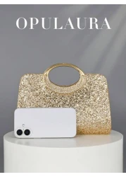 OpulAura Women s Fashion Sparkling Crystal Rhinestone Clutch Purse Luxury Shiny Rhinestone Evening Handbag For Prom Party Ball Birthday Celebration Bridal Clutch Elegant Prom Bag
