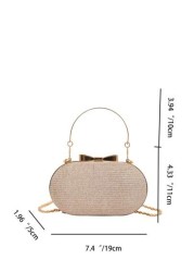 Elegant Fashionable Mini Evening Bag Shiny Clutch Purse Rhinestone Sparkly Evening Bag Metallic Chain Bridal Wedding Party Golden Bag Crossbody Handbag For Women Tready Party Bags Perfect For Party We