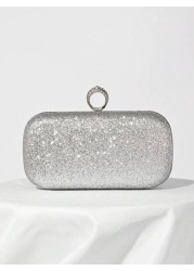 Rhinestone Decor Evening Clutch Bag Party Handbag For Women Perfect For Party Wedding Prom Dinner Banquet Matching With Holiday Party Dress Evening Dress Sequin Dress Perfectly Matching With Prom Acce