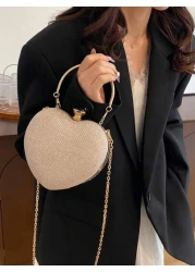 Luxury Handbags Clutch Purses Heart Shape Chain Women Ladies Evening Bags