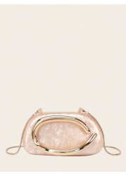 Evening Bag Clutch Purses For Women Ladies Party Bag Exquisite Hardware Handle Buckle Acrylic Bag Bag Bridal Wedding Purse For Ladies Bag Metal Chain Bag Versatile Handheld Bag Cocktail Party Wedding