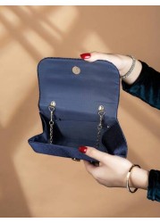 Glamorous Rhinestone Decorated Chain Strap Handbag Magnetic Closure Elegant Fashion Party Bag Suitable For Women Birthday Party Charming Evening Shoulder Bag