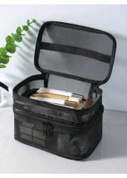 1pc Multi Function Cosmetic Bag Portable Makeup Organizer Bag Waterproof Travel Toiletry Bag Large Capacity Storage Bag For Makeup Cosmetics Lip Gloss Lipstick Combs Brushes Toothpaste Jewelry Station