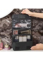 1pc New Fashionable Cute Travel Toiletry Bag Cosmetic Organizer Bag Hanging Makeup Bag Shower Room Accessory Portable Cosmetic Storage Bag Multi Functional Wet Dry Separation Foldable Waterproof Large
