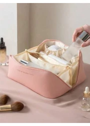 1pc Travel Makeup Storage Bag Portable Cosmetic Organizer Pouch Waterproof Toiletry Bag With Large Capacity For Women Makeup Tools And Skincare Items Suitable For Travel Cruise Dorm Beach Bathroom Dec