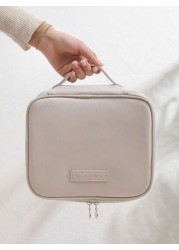 Portable Cosmetic Bag Toiletry Bag With Handle Pu Large Capacity Cosmetic Storage Bag Waterproof Travel Storage Bag Store Cosmetics And Travel Necessities Gift For Women
