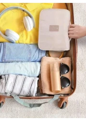 1pc Travel Makeup Bag Hanging Toiletry Bag Makeup Brush Holder Multi Functional Handbag Organizer Cosmetic Bag PVC Pouch Perfume Storage Box Makeup Organizer Essential For Summer Vacation Beach Bag Po