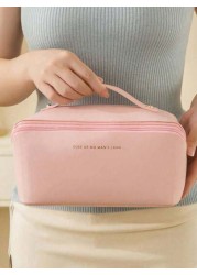 1pc Makeup Bag Makeup Organizer Portable Travel Storage Bag Waterproof Toiletry Bag Multi Functional Hanging Bag Skincare Product Bag Makeup Brush Holder Cosmetic Tool Bag Travel Essentials Bathroom S
