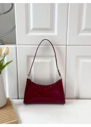 Burgundy Red Fashionable Shoulder Bag Suitable For Young Women Office Commuting And Shopping Autumn Winter