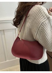 Fashionable Minimalist Shoulder Bag Retro Underarm Bag High End Lightweight Zipper Tote Bag Multifunctional European And American Street Style Elegant Handbag Large Capacity Small Purse Suitable For F