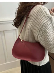 Fashionable Minimalist Shoulder Bag Retro Underarm Bag High End Lightweight Zipper Tote Bag Multifunctional European And American Street Style Elegant Handbag Large Capacity Small Purse Suitable For F