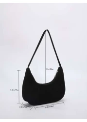 Fashion Solid Color Crescent Shaped Shoulder Bag For Women Handbags Minimalist Style Women Bag