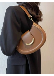 حقيبة كتف / يد للنساء من الجلد الصناعي البسيطة، حقيبة كتف / عابرة / كلاتش / حقيبة متعددة الوظائف