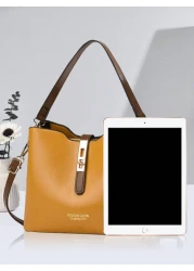 PLANEE Lightweight Business Casual Metal Decorative Bag Women s Lock Shoulder Crossbody Bag Large Capacity Suitable For Teen Girls Female College Students Rookies And White Collar Workers Very Suitabl