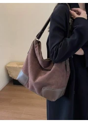 Fashion Casual Versatile Retro Solid Color Women Shoulder Bag