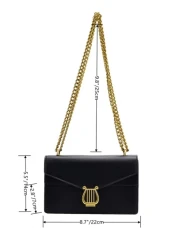 Lightweight Business Casual Metal Decor Flap Chain Square Bag For Teen Girls Women College Students Rookies White collar Workers Perfect for Office College Work Business Commute Outdoors Travel Outing