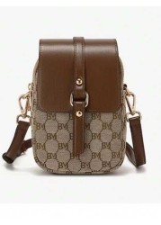 Multifunctional Crossbody Bag With Multiple Pockets Cell Phone Pocket Earphone Hole For Women Faux Pearl Decor Phone Wallet Mini Argyle Quilted Crossbody Coin Purse Women Shoulder Bag