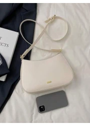 Fashionable Elegant Minimalist Portable Women s Shoulder Bag Mini Underarm Bag With Adjustable Long Shoulder Strap Suitable For Young Women Shopping Dating Party Outing Mall Business