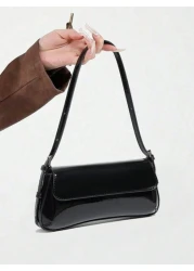 Women s Shoulder Bag Minimalist Handbag Burgundy Small Bag Baguette Bag Simple Shoulder Bag Burgundy Underarm Bag Top Handle Bag Y2K Chic Bag