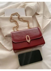 Mini Solid Color Glossy PU Leather Women Shoulder Bag Crossbody Bag Suitable For Women Shopping Work Office Outdoor And Daily Use